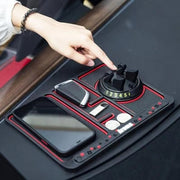 4-in-1 Car Dashboard Anti-Slip Phone Pad – Phone Holder, Aromatherapy, License Plate & Glow Mat