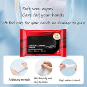 Car Windshield Oil Film Cleaning Wet Wipes – Rain Repellent & Glass Restorer
